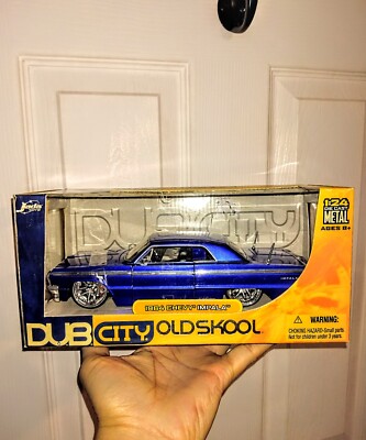 Jada Toy Dub City OldSkool 1:24 Scale 1964 Chevy Impala Model Blue