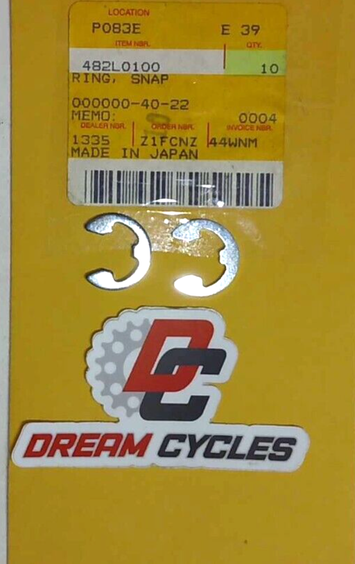 NOS Kawasaki 482L0100 Snap Ring 10mm BN EJ EN ER EX KDX KLF KXF