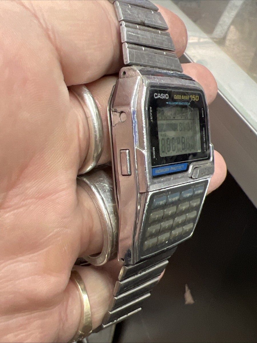 Vintage CASIO DBC-1500 Data Bank 150 Digital Calculator Wrist