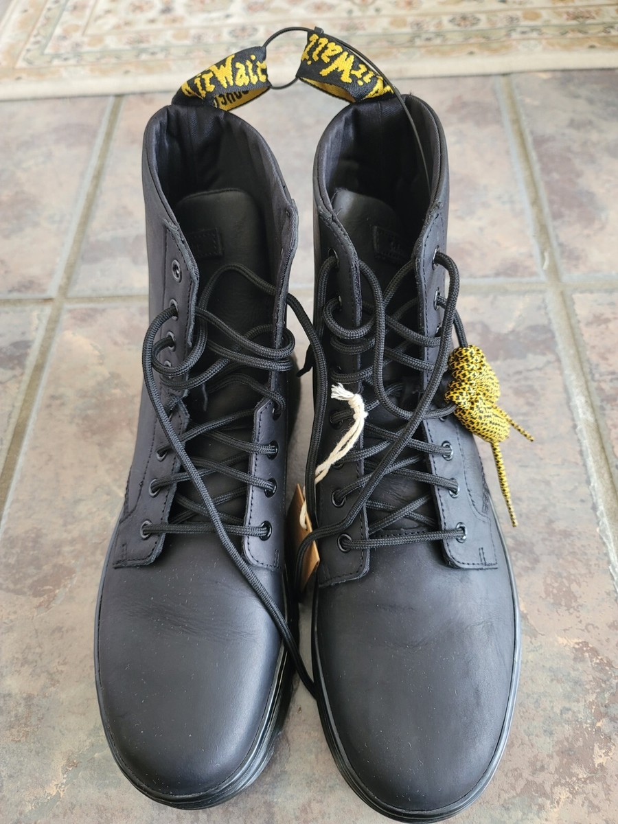 Dr. Martens Unisex Adults 8-Eye Boot, Black Greasy, US Men's 11