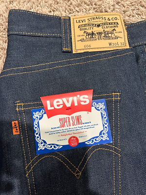 LEVI'S VINTAGE CLOTHING LVC 606 SUPER SLIMS JEAN MADE IN US RIGID