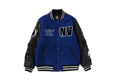A BATHING APE x NEIGHBORHOOD Varsity Jacket Blue | eBay