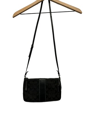 Coach Y2K Signature 2003 Vintage Black On Black Logo Crossbody Bag