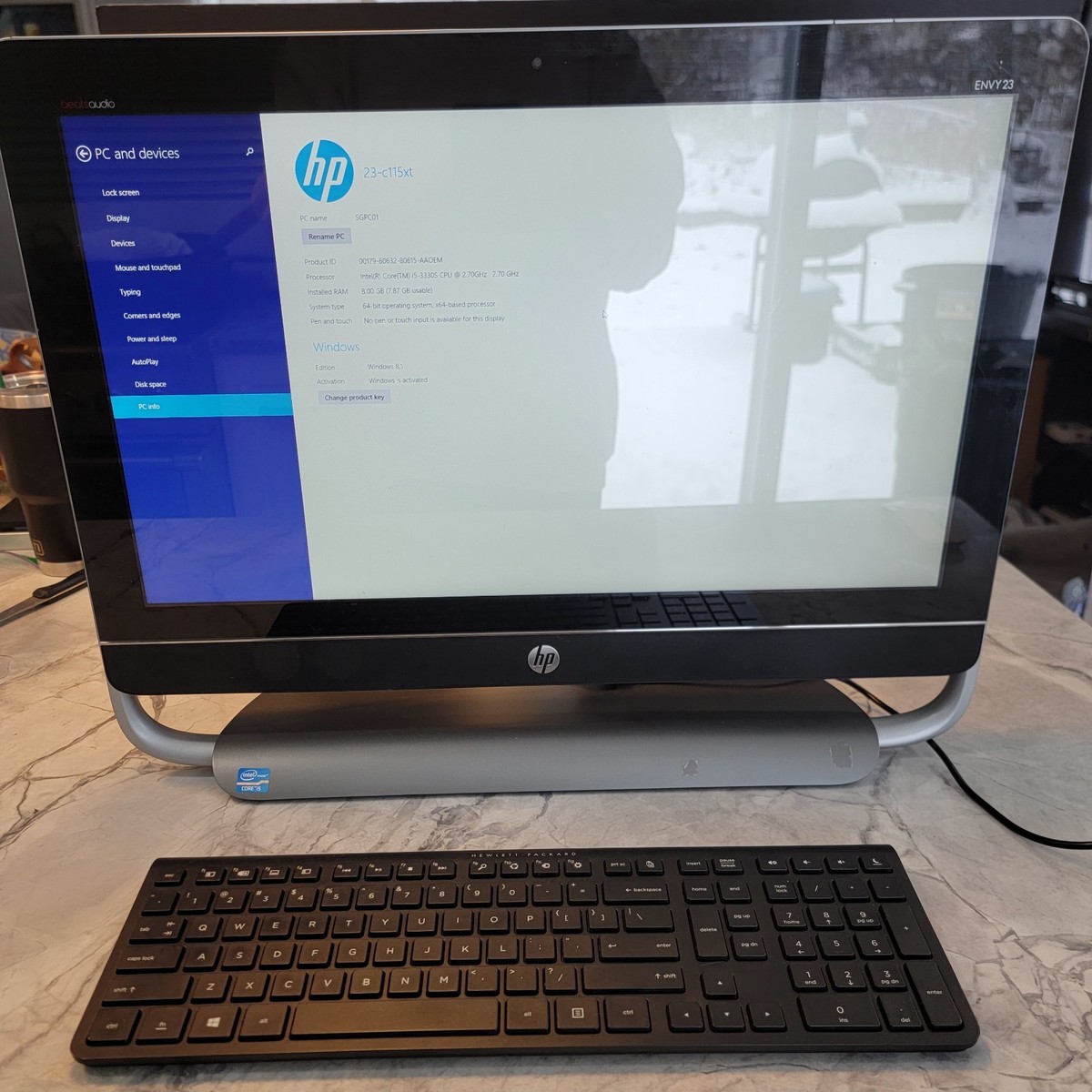 HP Envy 23 All In One PC Beats audio - i5, 8Gb Ram Fast Keyboard