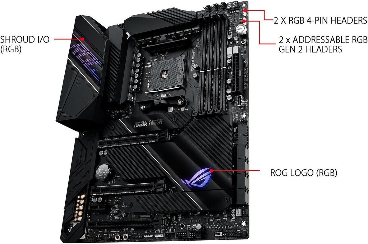 ASUS ROG Crosshair VIII Dark Hero AM4 AMD X570S SATA 6Gb/s ATX AMD