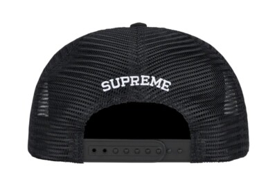 Supreme Camacho Mesh Back 5-Panel Black FW23 Snapback Hat Trucker