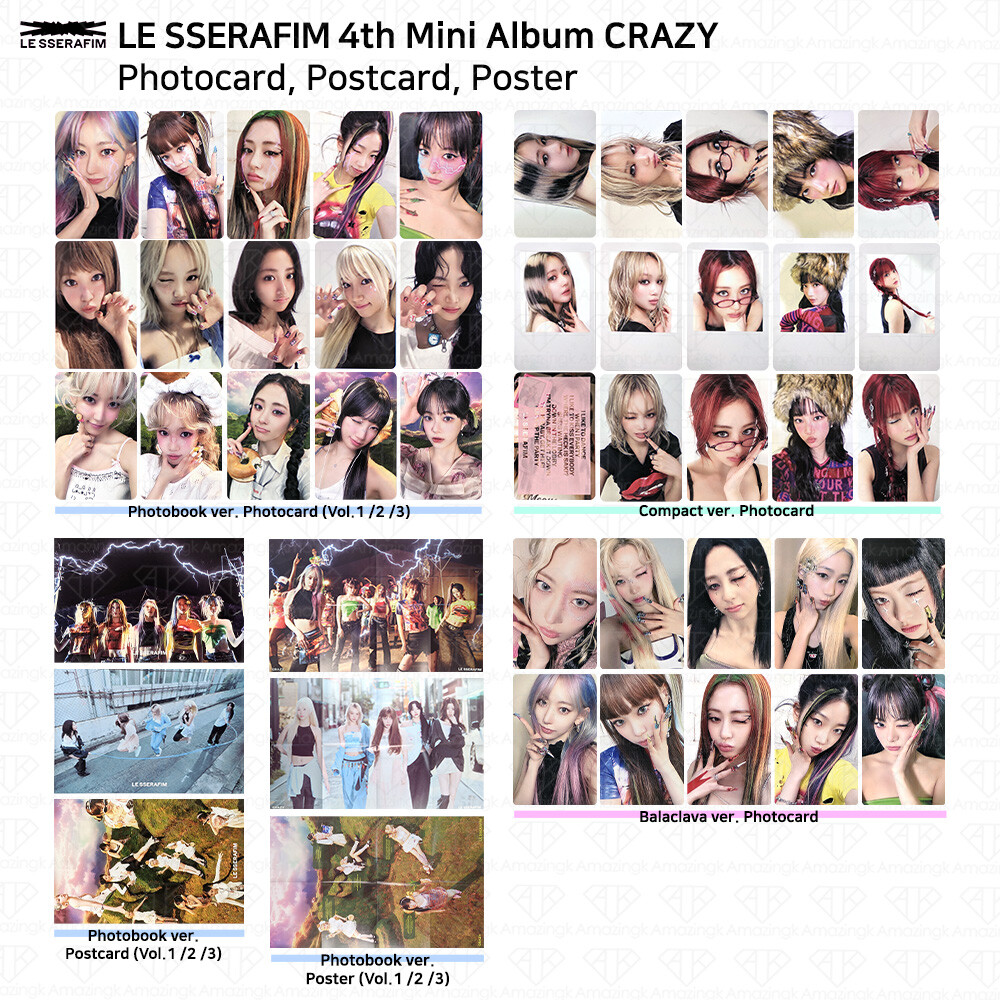 Le Sserafim 4th Mini Album CRAZY Official Photocard Postcard