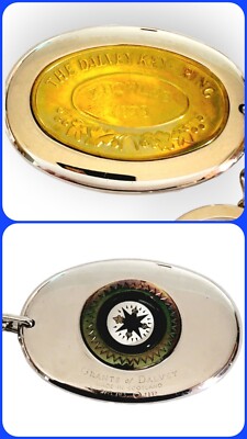 Vintage Grants of Dalvey Key Ring Compass Keychain Scotland