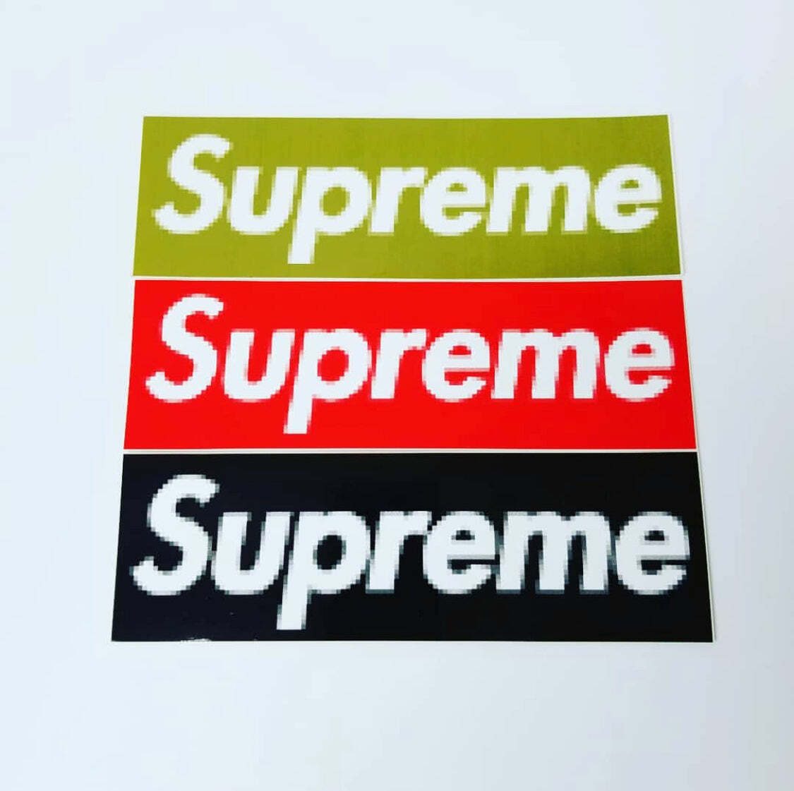 supreme pixelated box logo sticker rare | eBay