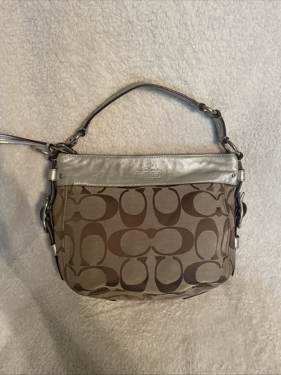 Y2K Coach Signature Zoe Brown Medium Hobo Shoulder Bag F12657 | eBay