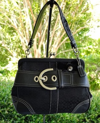 Coach 3649 SMALL Vintage Soho Y2K Black Leather & Signature C