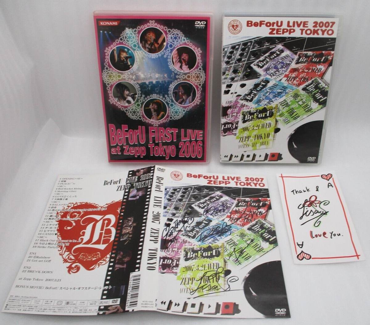 BeForU DVD FIRST LIVE 2006 & LIVE 2007 at Zepp Tokyo w/ autograph