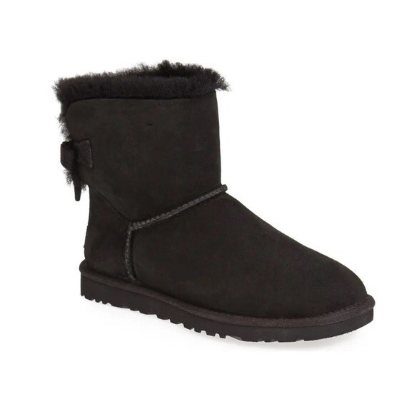 UGG | Mini Bailey Corduroy Bow Boots Black 6 NEW | eBay