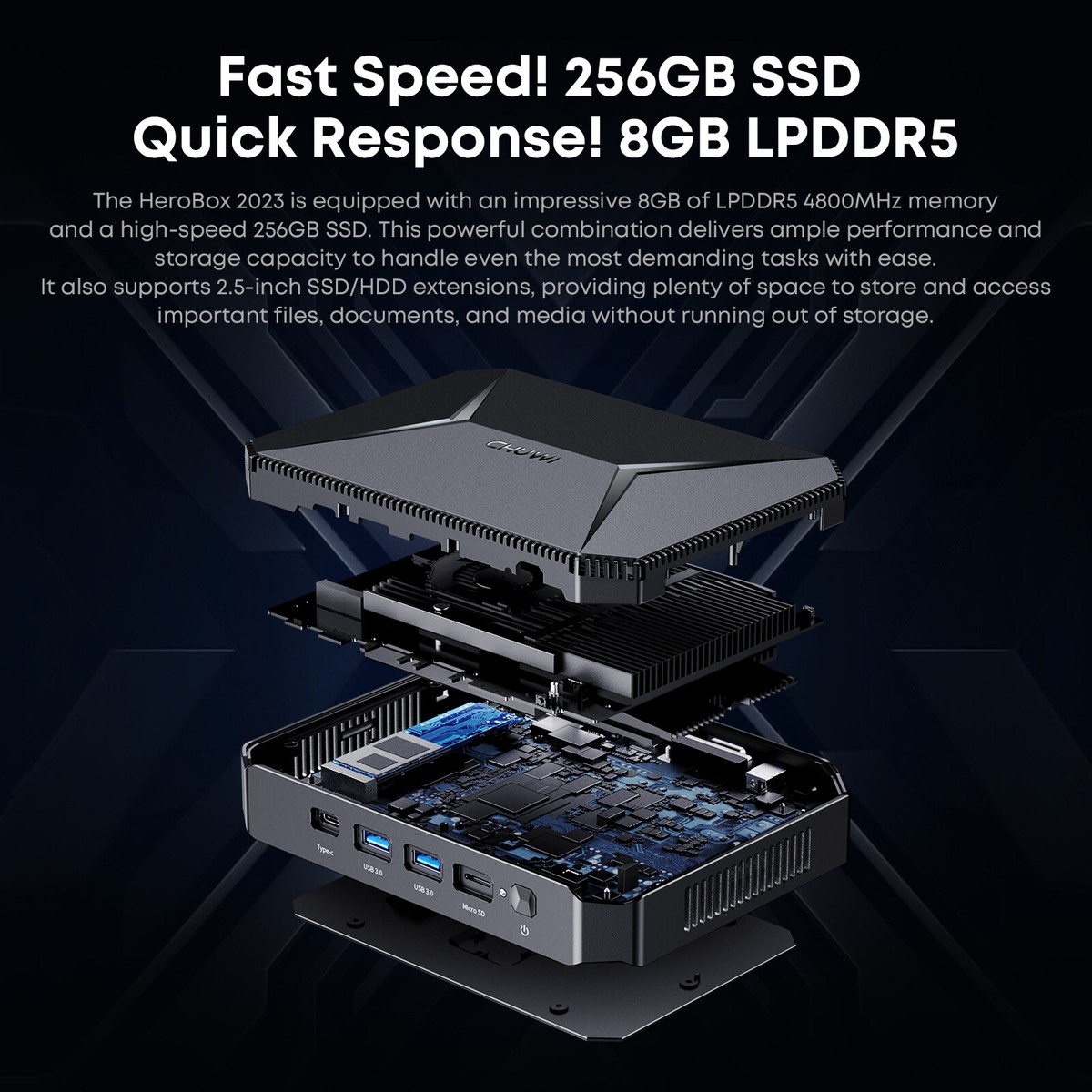 Windows 11 Home Mini PC Intel N100 Quad Core 2.7GHz 8GB RAM DDR5