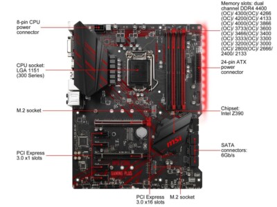 MSI MPG Z390 GAMING PLUS LGA 1151 Intel Z390 SATA 6Gb/s ATX Intel