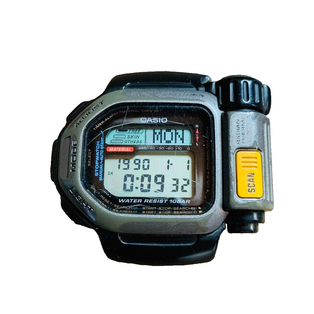 Rare CASIO TSR-100 Thermo Scanner digital watch men from japan