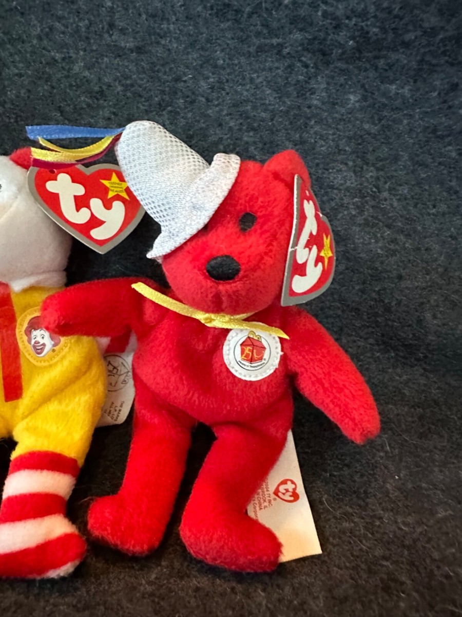 2004 ty beanie babies Happy Meal 25th bear/ Ronald McDonald