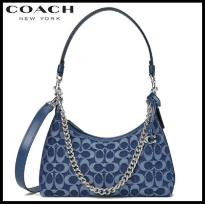 COACH CAM27 Juliet Shoulder Bag In Signature Denim Deep Blue Multi