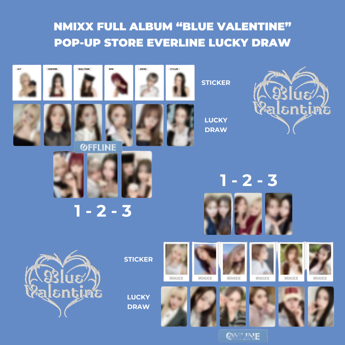 NMIXX PHOTOCARD BLUE VALENTINE EVERLINE POP-UP STORE LUCKY DRAW