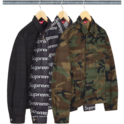Supreme Jacquard Logos Denim Trucker Jacket 3colors FW25 | eBay