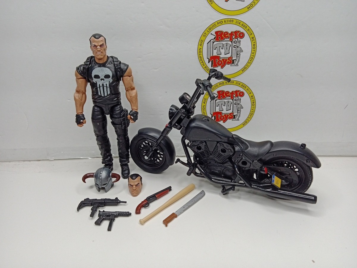 MARVEL LEGENDS DELUXE PUNISHER WITH MOTORCYCLE COMPLETE FIGURE AND
