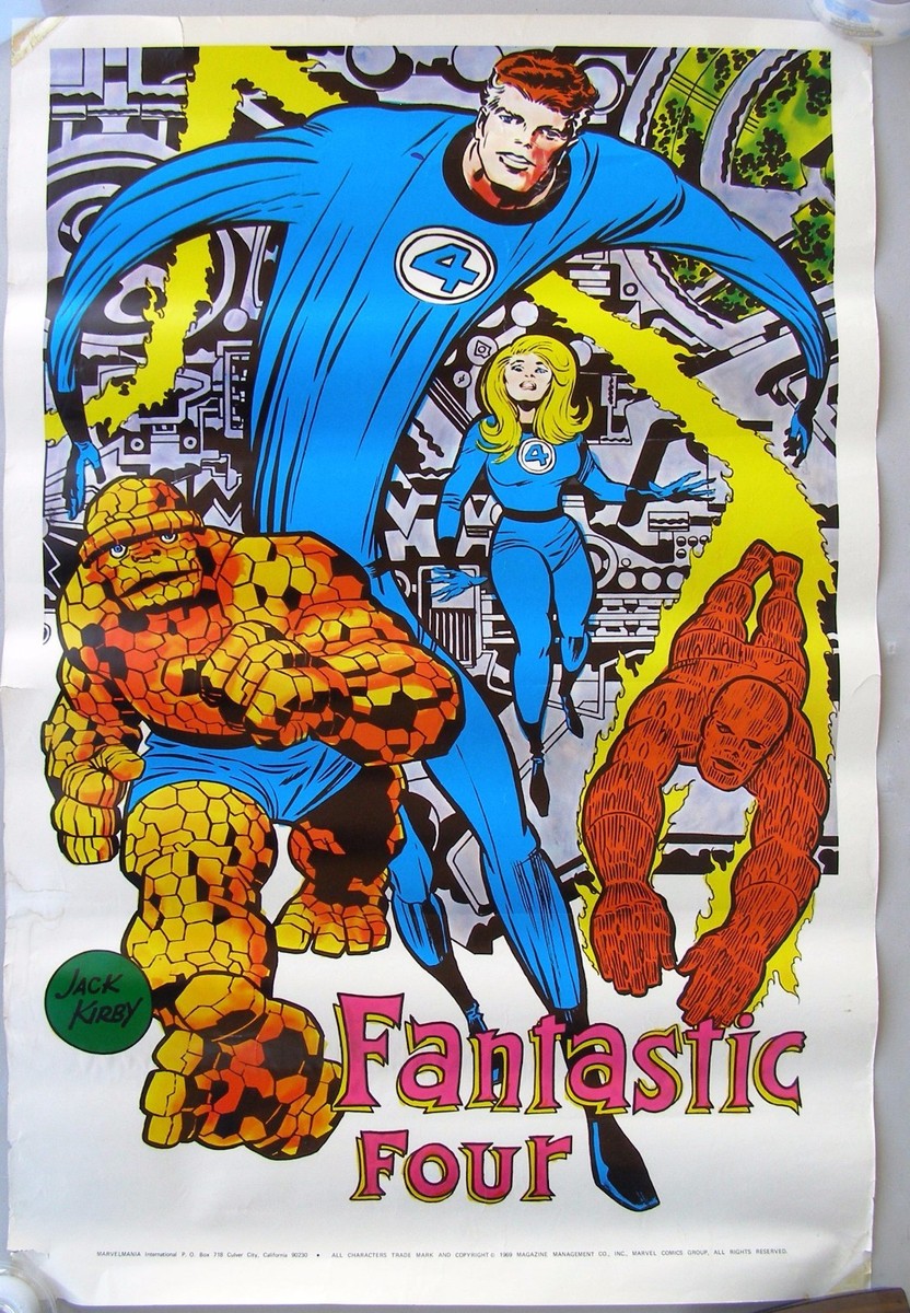 1970 FANTASTIC FOUR POSTER by Jack Kirby. MARVELMANIA
