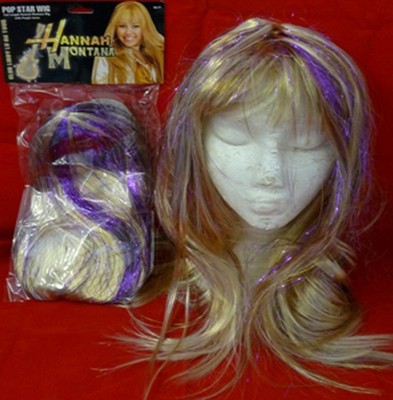 New BLONDE SHOULDER LENGTH WIG FANCY DRESS HANNAH MONTANA POP STAR