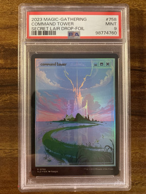 MTG✨COMMAND TOWER Full Art FOIL✨SLD PixelLands_v 02 PSA 9 RARE