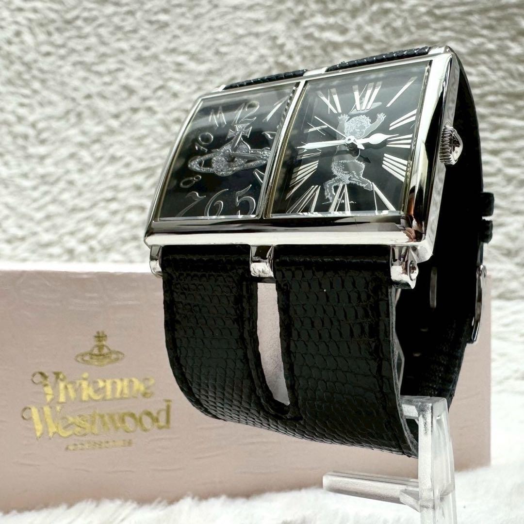 Rare Vivienne Westwood Double Face Satire Orb Watch Unisex Leather