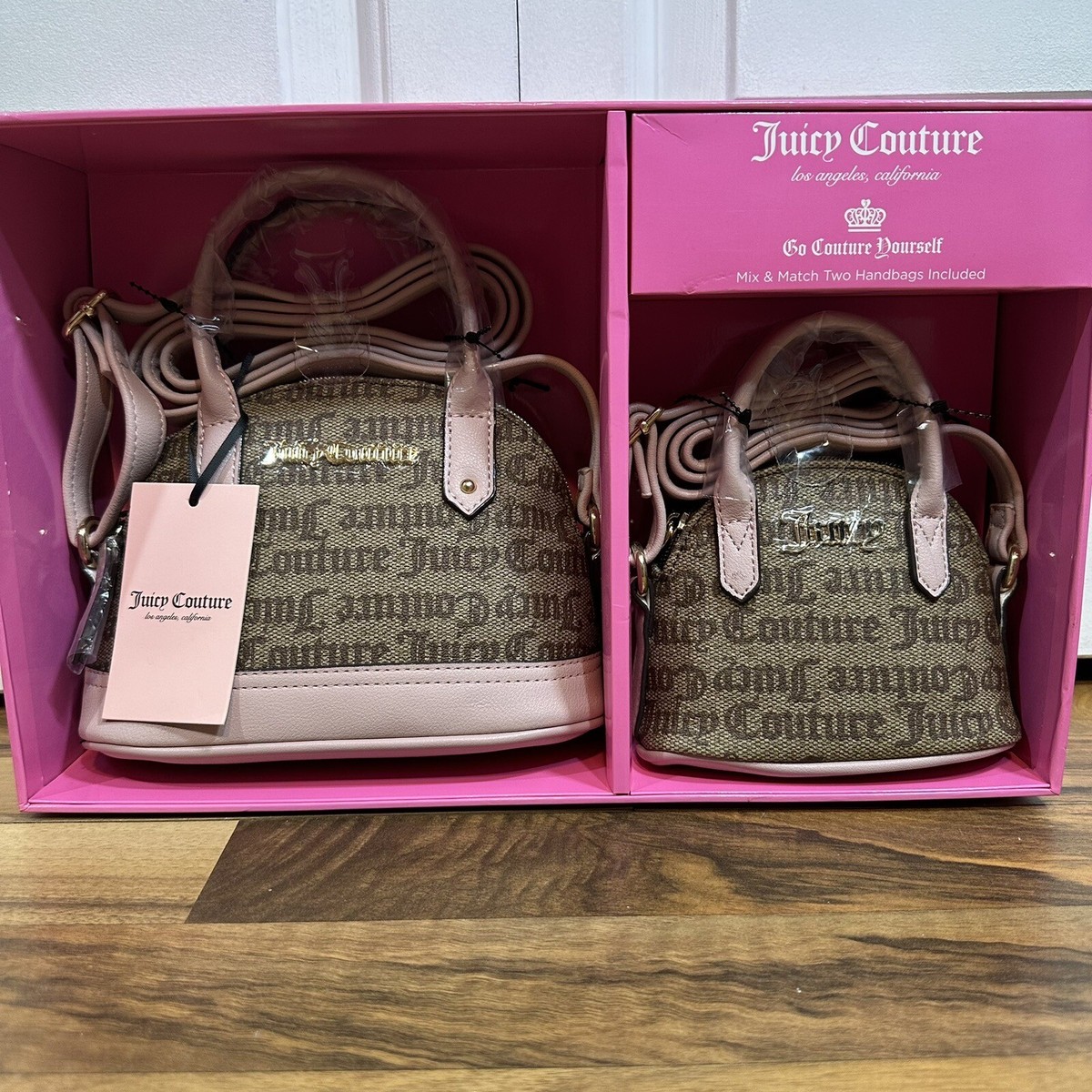 JUICY COUTURE Mix and Match Two Handbags Gift Boxed Set Crossbody