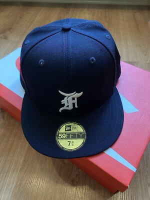 MLB New Era Fear of God Essentials 59FIFTY Fitted Hat Navy Size 7