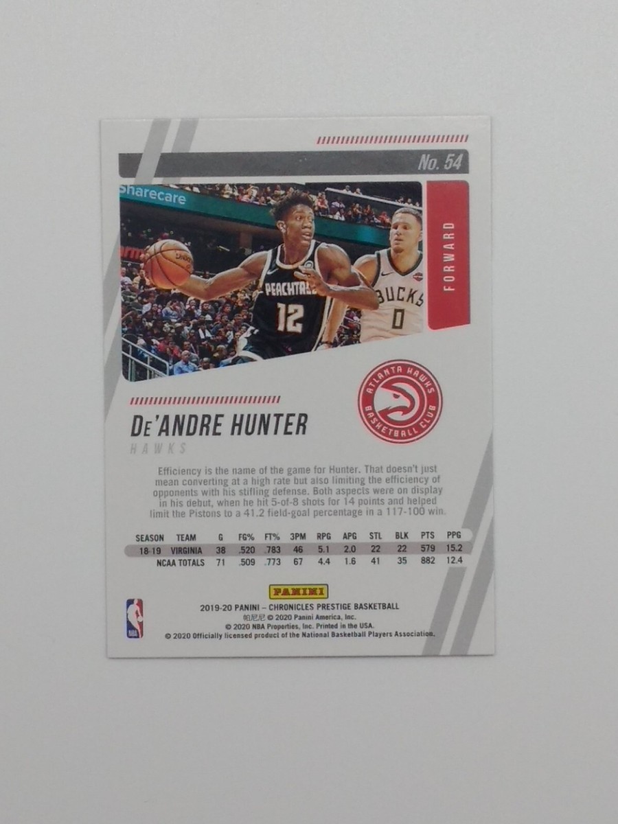 2019-20 Panini Chronicles Prestige De'Andre Hunter Rookie RC #54