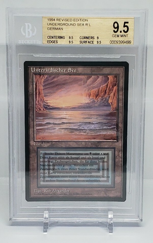 Underground Sea MTG Revised Edition FBB German Dual Land BGS 9.5