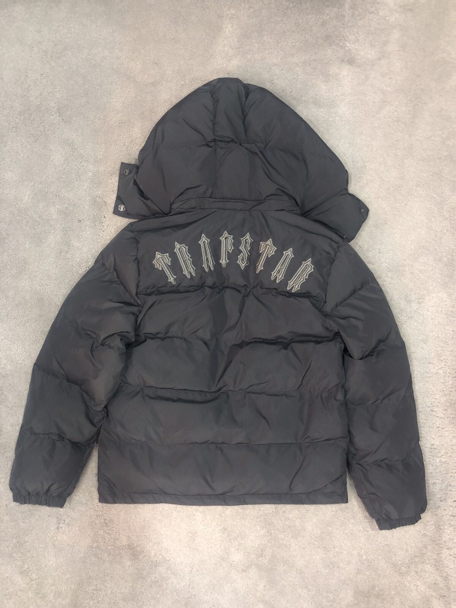 Trapstar Irongate Detachable Hooded Puffer Jacket - Stone Grey