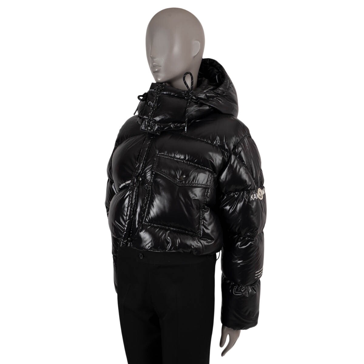69709 auth MONCLER x FRGMT black 2022 IRVINIE CROPPY SHINY Puffer