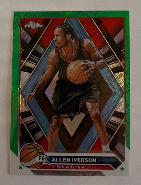 Allen Iverson - 2024 Topps Chrome #66 - Green Topps Refractor