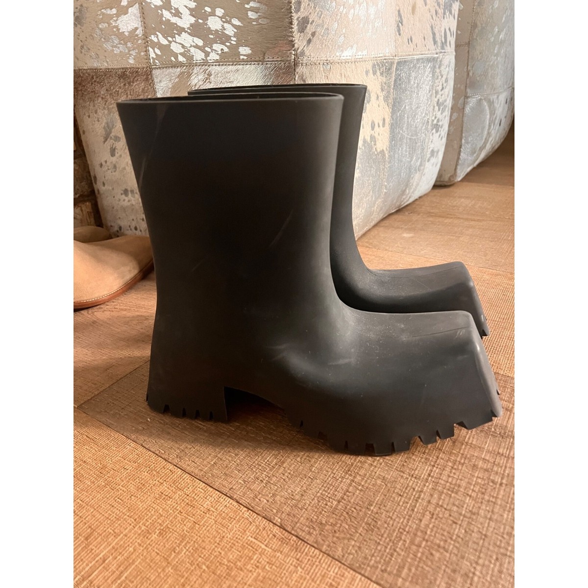 Balenciaga black Rubber Trooper Boots - Size 36 | eBay