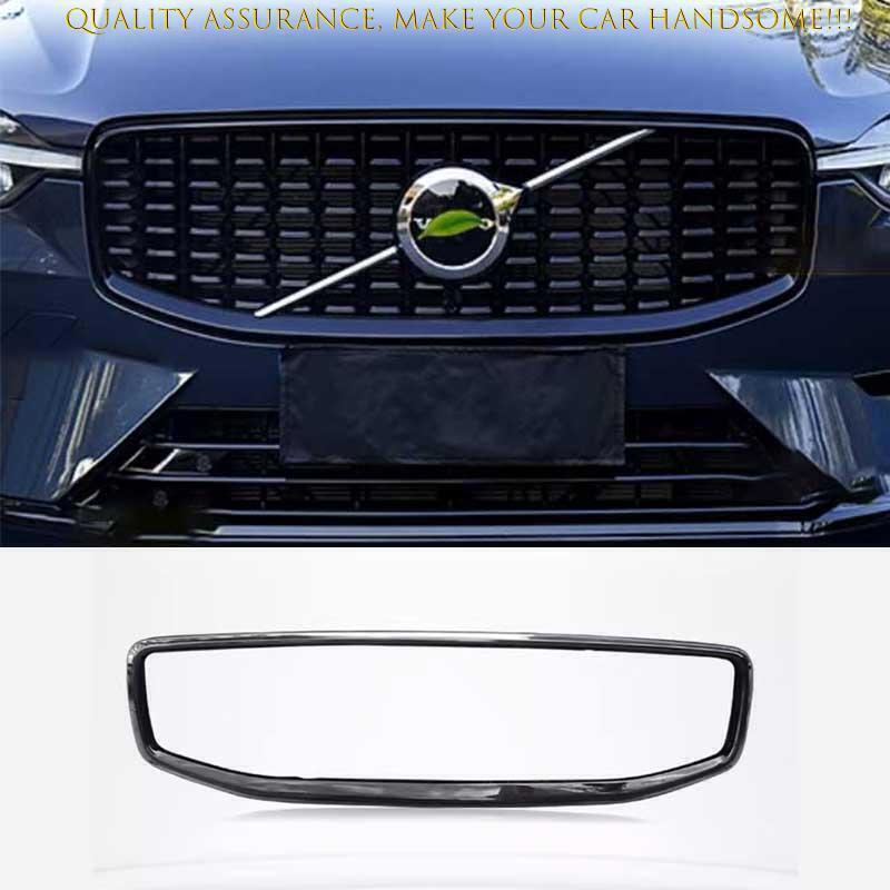 For Volvo XC60 2018-2024 ABS Glossy Black Exterior Front Grille