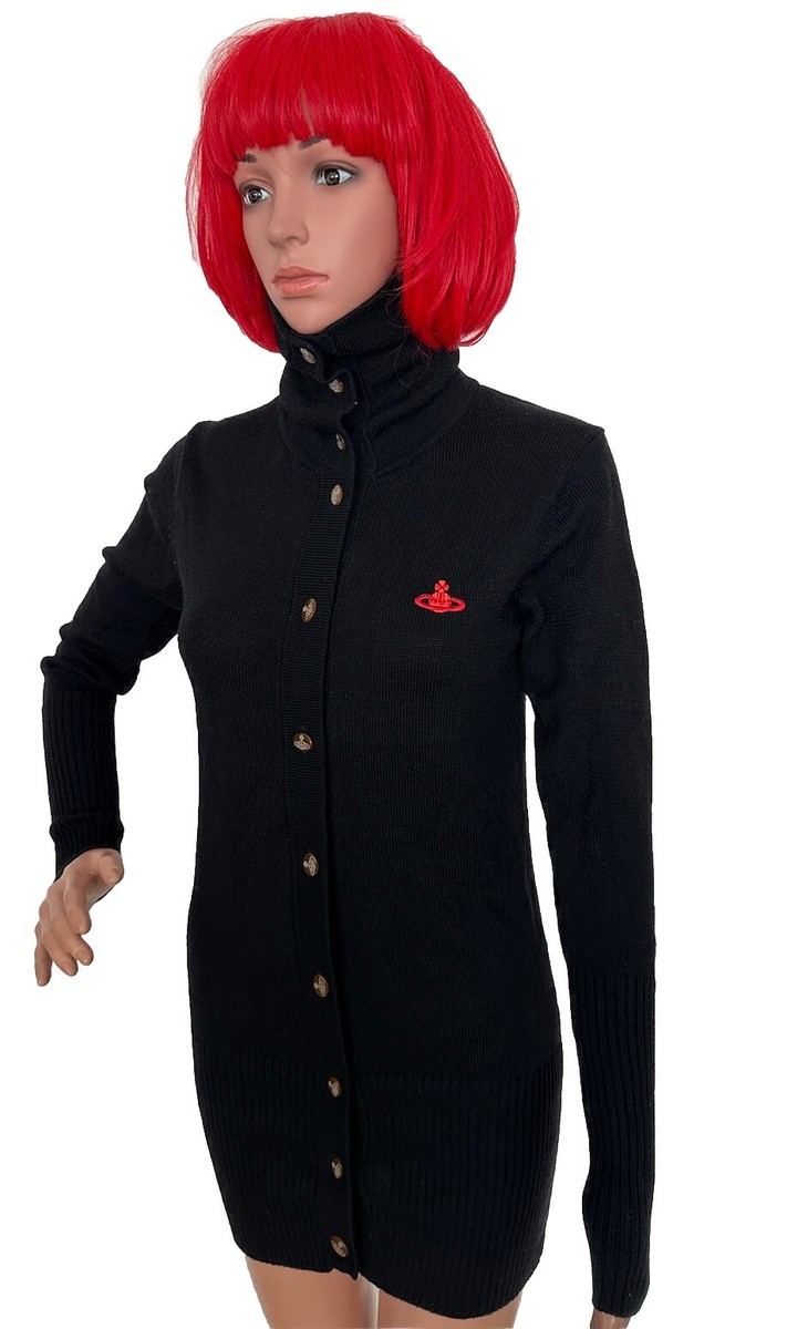 VIVIENNE WESTWOOD Cardigan Red Label Orb Logo Black Made In Italy