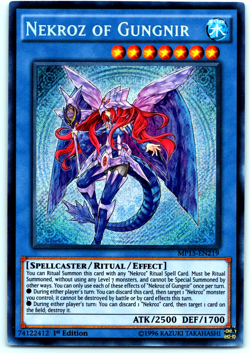 YUGIOH! NEKROZ OF GUNGNIR - SECRET RARE - 1ST EDITION - MP15-EN219