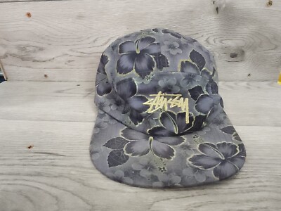 Vintage Stussy New Era Authentic 5 Panel Floral Pattern Rare