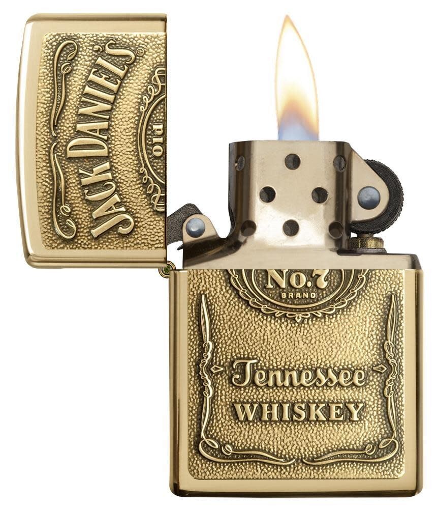 Zippo 254BJD-428, Jack Daniel's Tennessee Whisky Emblem HP Brass