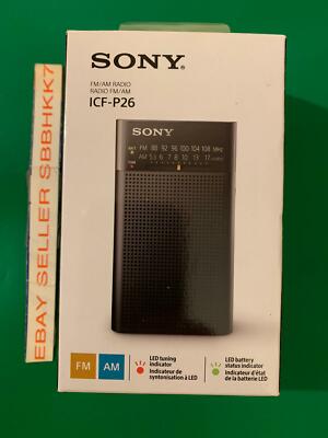 Discontinued Analog Sony ICF-P26 Portable Pocket FM/AM Radio Built