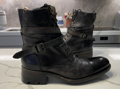 Alfredo Bannister Japan Engineer Boots Leather Strap Buckle Sz8