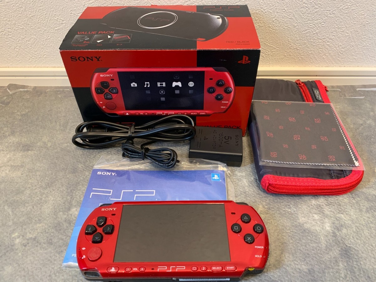 Sony PlayStation Portable PSP 3000 Black/Red Value Pack PSPJ-30026