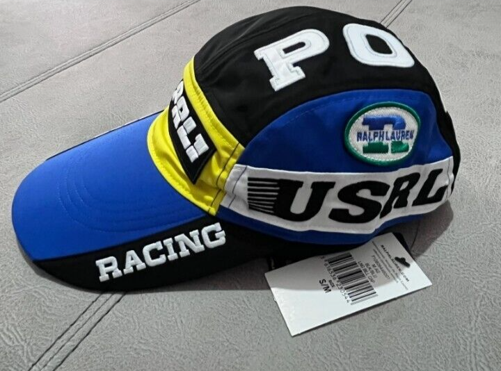 RARE Polo Ralph Lauren Racing Long bill Hat 5 Panel Cap S/M