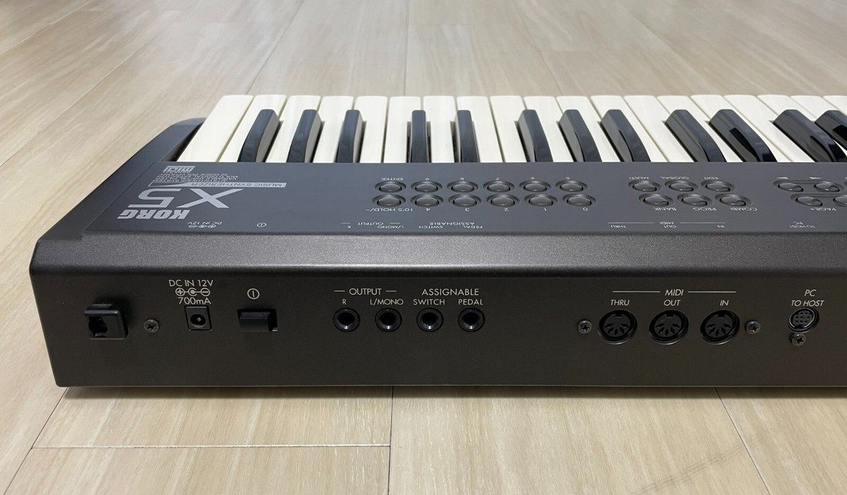 Korg X5 61-Key Keyboard Synthesizer with Adapter Used from Japan