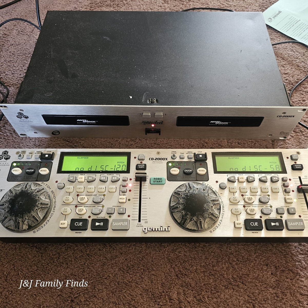 Vtg Gemini CD 2000X Professional Dual CD Player 2 Loops 6 Cue