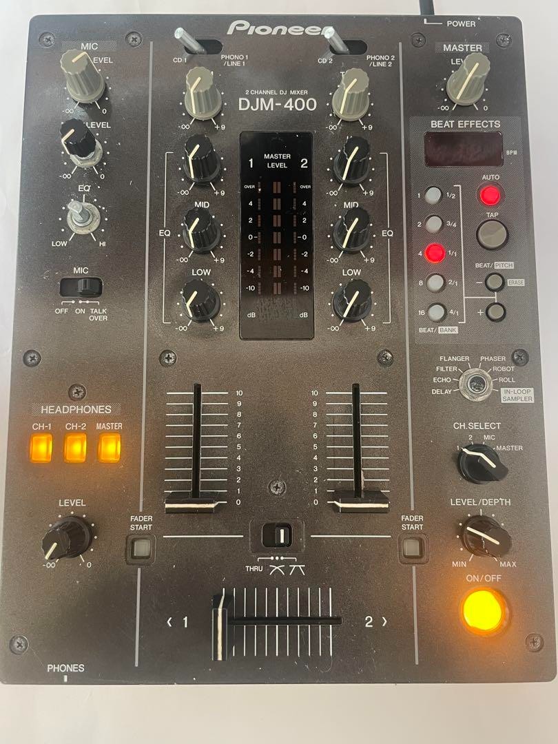 Pioneer DJ DJM-400 Black 2-Channel Audio Mixer Built-in Effects
