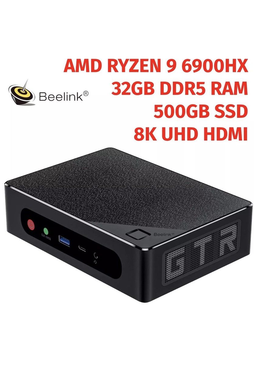 NEW Beelink GTR6 AMD Ryzen 9 6900HX (8C/16T) Mini PC Desktop 32GB